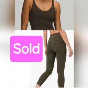 EUC Lululemon Dark Olive Set Size 8
